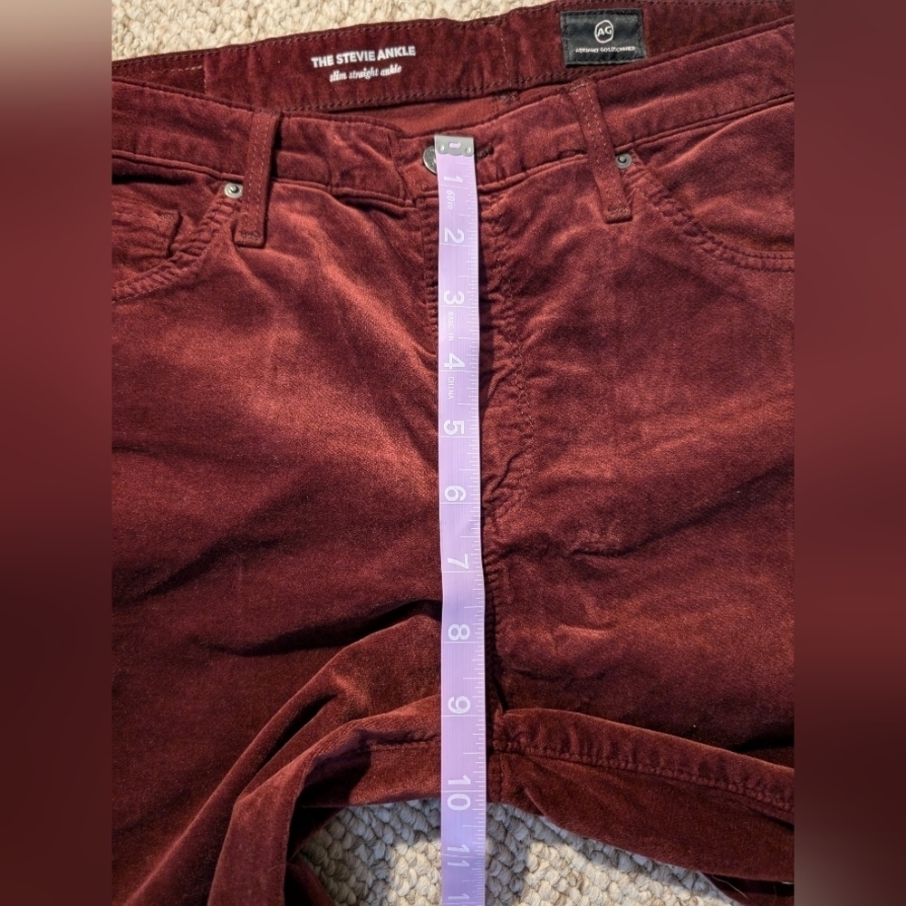 Anthropologie, burgundy velvet feeling Adriano Goldschmied, size 30 - Picture 6 of 7
